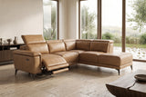 Valencia Pista Distressed Leather Reclining Chaise Sectional Sofa