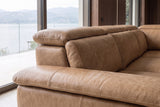 Valencia Pista Distressed Leather Reclining Chaise Sectional Sofa