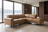 Valencia Pista Distressed Leather Reclining Chaise Sectional Sofa