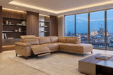 Valencia Pista Distressed Leather Reclining Chaise Sectional Sofa