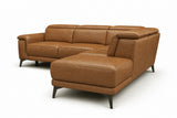 Pista Distressed Leather Reclining Chaise Sectional Sofa