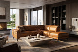 Pista Distressed Leather Reclining Chaise Sectional Sofa