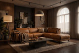 Pista Distressed Leather Reclining Chaise Sectional Sofa