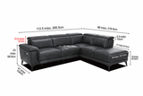 Valencia Pista Distressed Leather Reclining Chaise Sectional Sofa
