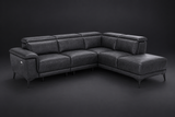 Valencia Pista Distressed Leather Reclining Chaise Sectional Sofa