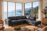 Valencia Pista Distressed Leather Reclining Chaise Sectional Sofa