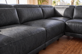 Valencia Pista Distressed Leather Reclining Chaise Sectional Sofa