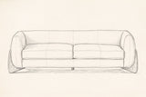Pencil drawing of the Pistoia sofa traced from the front view