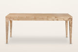 Polcenigo burl dining table in Honey Blonde Burl