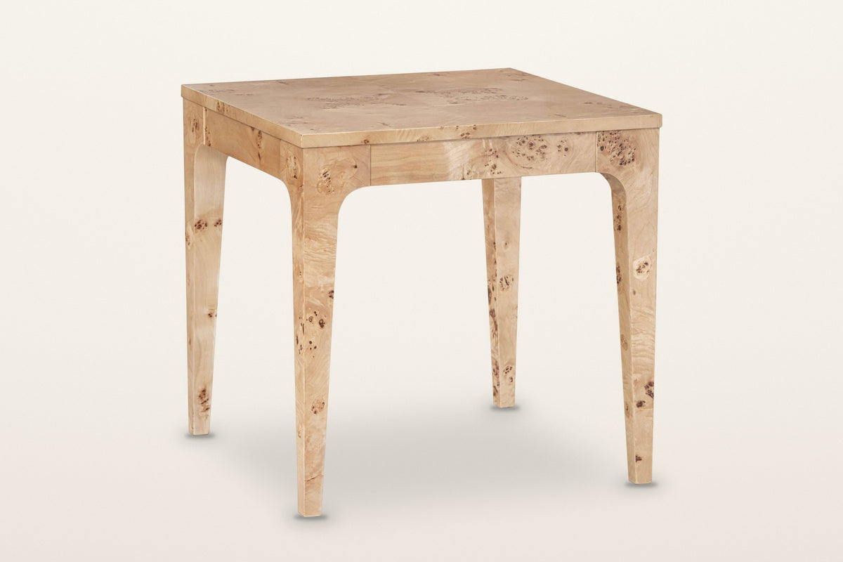 Polcenigo burl side table in Honey Blonde Burl