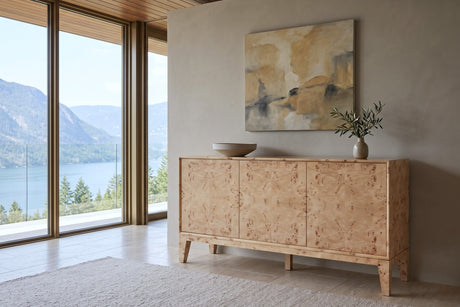 Polcenigo Mid-Century Burl 3-Door Sideboard