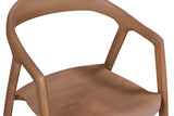 Close-up of a Pollica arm in Caramel ash: the band turns at a crisp elbow and runs down into the front leg