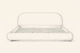 Pencil drawing of the Pollutri bed traced from the front view
