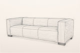 Pencil sketch of the Pontremoli sofa, three-quarter view