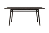 Prescott antique black dining table, front view along the long side