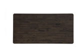 Prescott antique black solid acacia dining table top, viewed from above