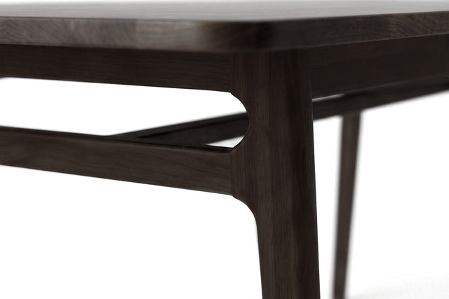 Prescott Antique Black Solid Acacia Dining Table - Tapered Legs, Open Base