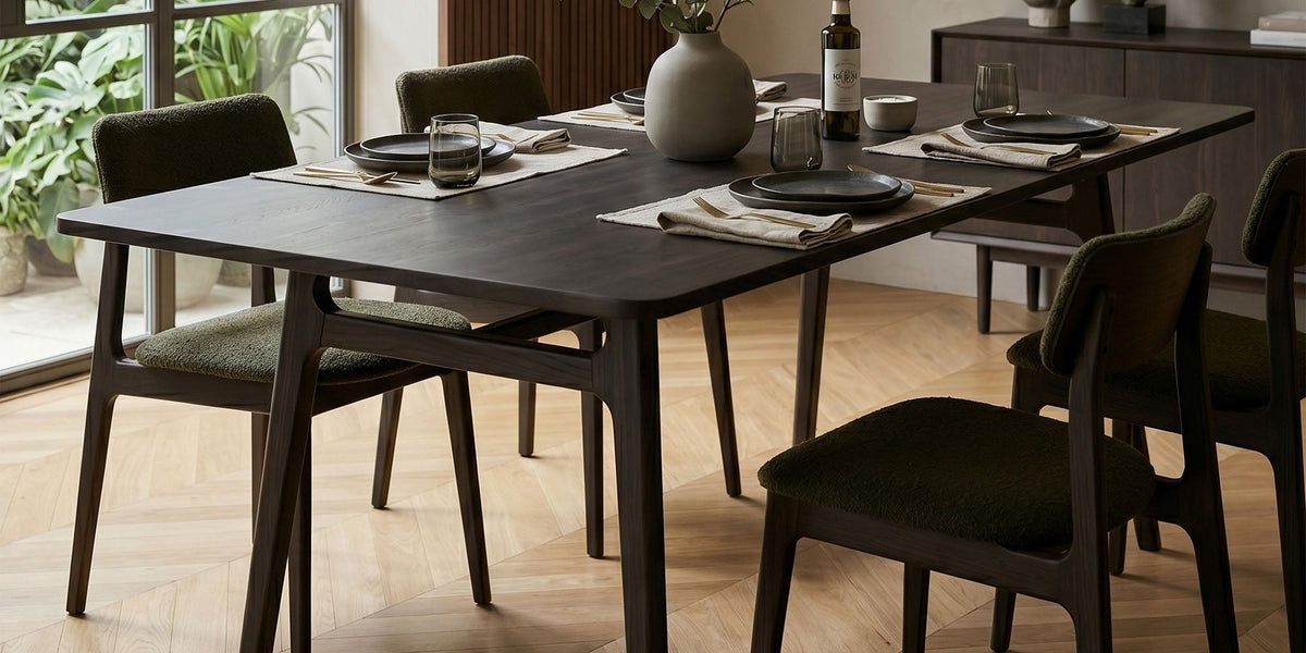 Prescott Antique Black Solid Acacia Dining Table