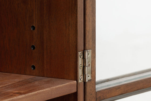 Prescott Arched Glass Door Display Cabinet - Adjustable Shelves