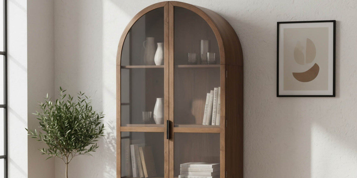 Prescott Arched Glass Door Display Cabinet