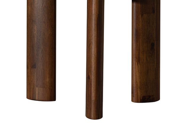 Prescott Ceramic Travertine Round Side Table - Solid Acacia Legs