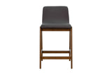 Prescott grey fabric counter stool, front view