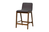 Prescott grey fabric counter stool, three-quarter view from the right