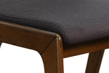 Prescott counter stool close-up of seat edge and rubber wood corner joint