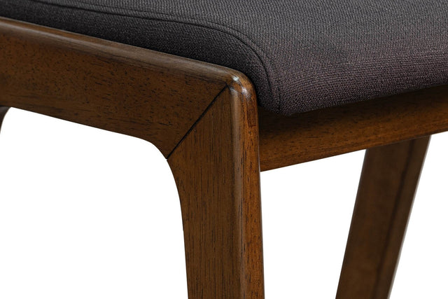 Prescott Grey Fabric Upholstered Counter Stool - Solid Rubber Wood Frame