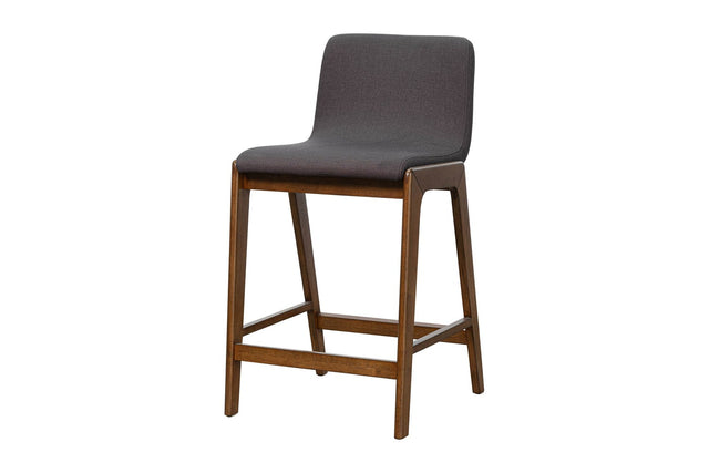 Prescott Grey Fabric Upholstered Counter Stool - 25-Inch Counter Height