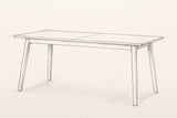 Pencil sketch of the Prescott round-leg extension dining table, three-quarter view