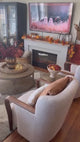 Emma Fabric & Wood Accent Chair