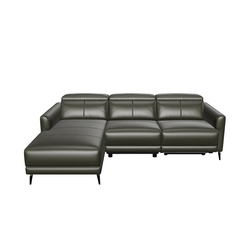 Andria Leather Reclining Sectional Sofa