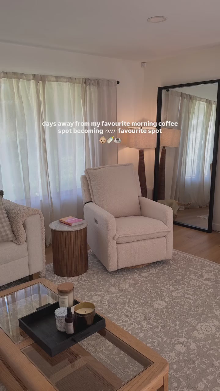 Milo Sheepskin-Finish Fabric Swivel Recliner Chair