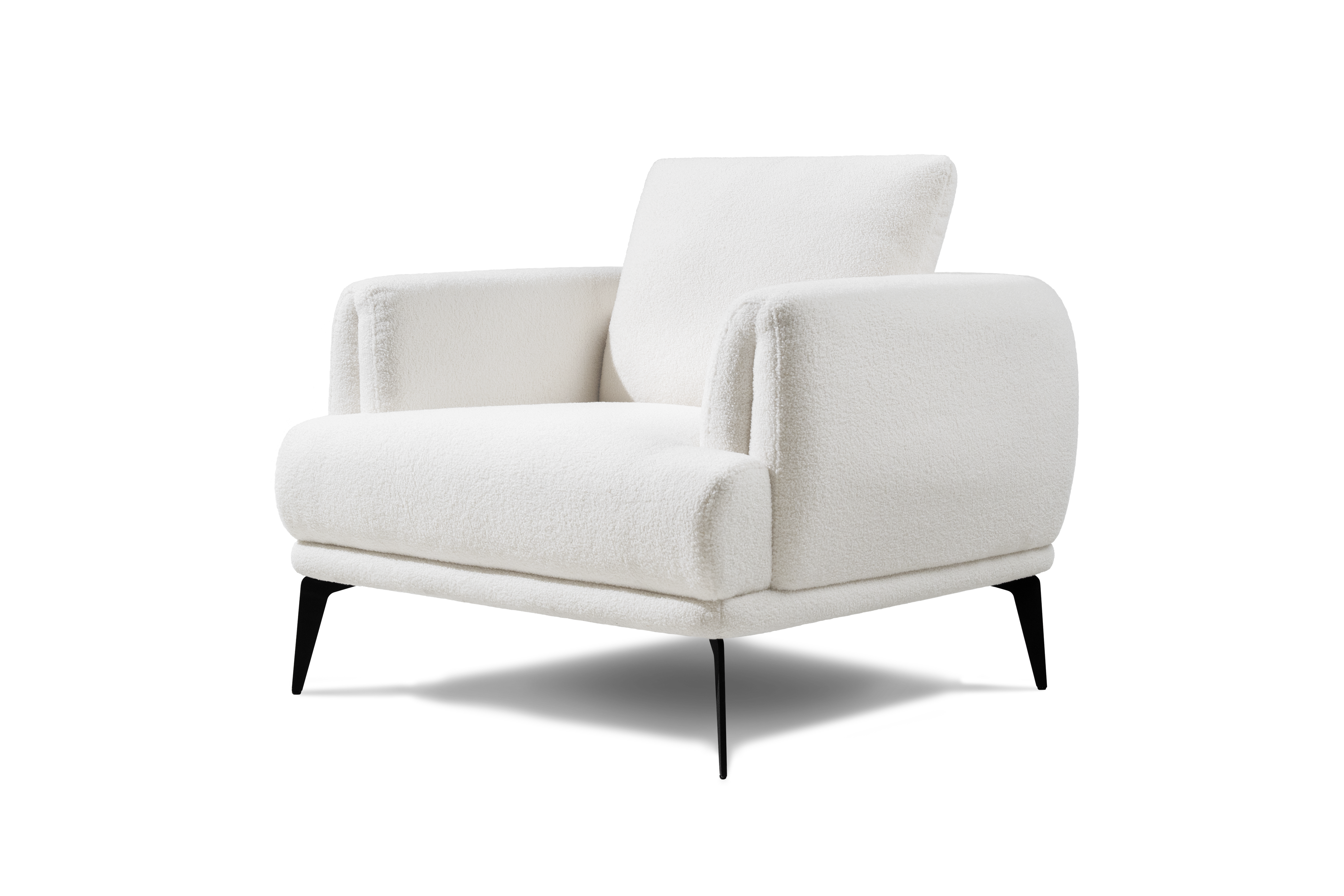 Valencia Melissa Boucle Fabric Accent Chair, White