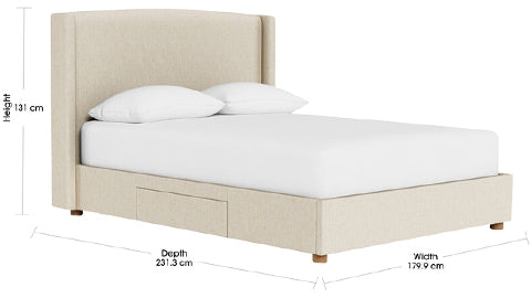 Valencia Harley Queen Storage Bed Frame, Beige