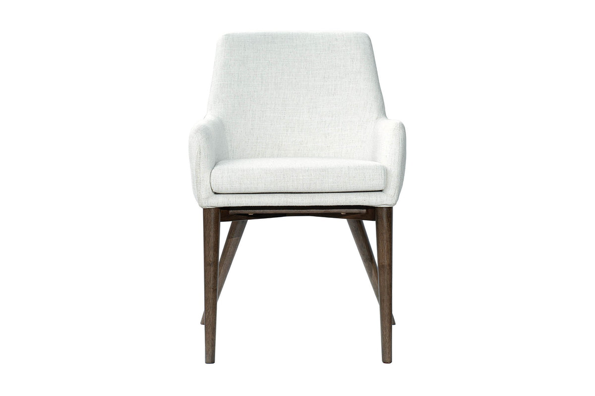 Radley ivory fabric arm dining chair, front view