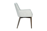 Radley ivory fabric arm dining chair, side profile