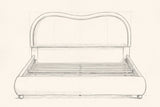 Pencil drawing of the Recanati cloud bed traced from the front view