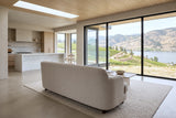 Ripatransone sofa in Beige seen from behind in an open-plan Peachland house