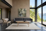 Rivello coffee table in Light Oak in a Bergen fjord house, with taupe clay plaster