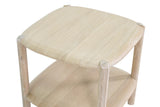 Close-up of the Rivello top in Light Oak from above: a soft square with bowed sides
