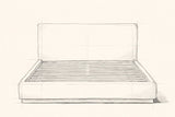 Pencil drawing of the Roccascalegna bed traced from the front view