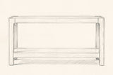 Pencil drawing of the Sarnico console table traced from the front view