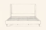 Pencil drawing of the Sarzana bed traced from the front view