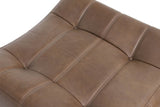 Close-up of the Sassocorvaro top in Antique Sienna: padded panels, double light top-stitching and small round buttons