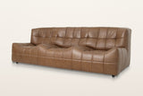 Sassocorvaro armless leather sofa in Antique Sienna