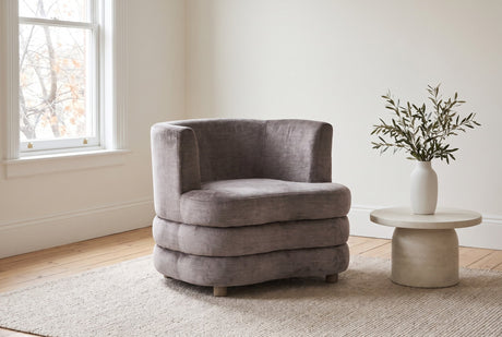 Sauze Stacked-Roll Velvet Accent Chair