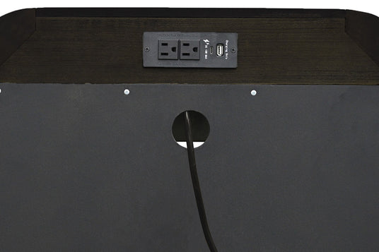 Saylor Oak Veneer 1-Drawer Nightstand with Charging Station - Power Right Where You Rest