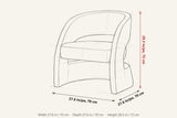 Sefro dimensions on a pencil sketch of the chair: 27.6 in wide, 27.6 in deep, 28.3 in high